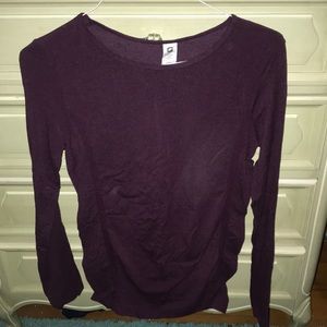 maroon athletic long sleeve top